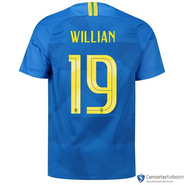 Camiseta Seleccion Brasil Segunda equipo Willian 2018 Azul